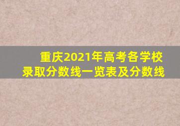 重庆2021年高考各学校录取分数线一览表及分数线