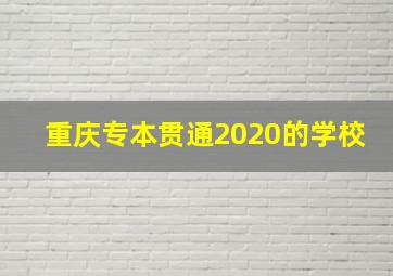 重庆专本贯通2020的学校