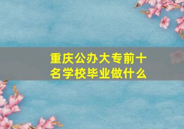 重庆公办大专前十名学校毕业做什么