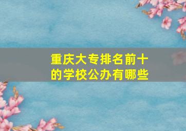 重庆大专排名前十的学校公办有哪些