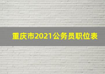 重庆市2021公务员职位表