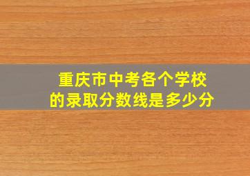 重庆市中考各个学校的录取分数线是多少分