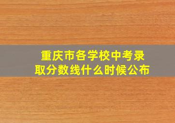 重庆市各学校中考录取分数线什么时候公布