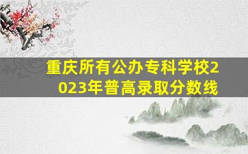 重庆所有公办专科学校2023年普高录取分数线