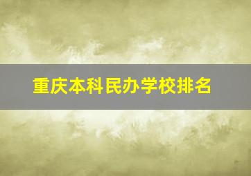 重庆本科民办学校排名