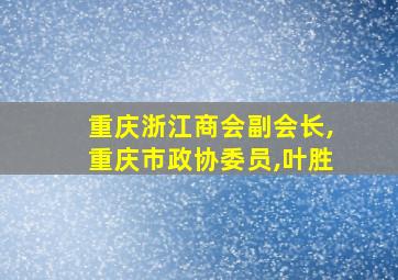 重庆浙江商会副会长,重庆市政协委员,叶胜