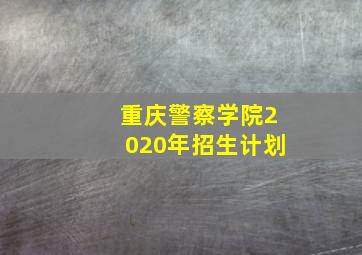 重庆警察学院2020年招生计划