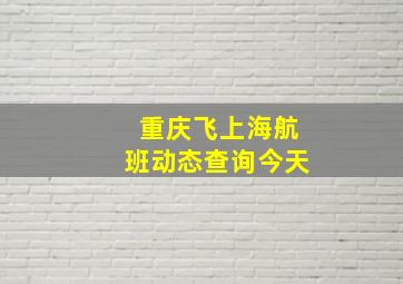 重庆飞上海航班动态查询今天