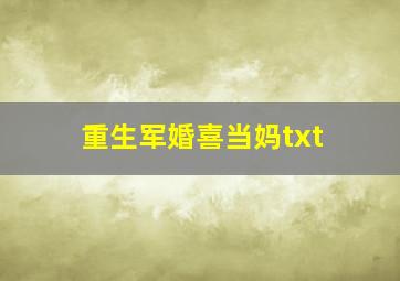 重生军婚喜当妈txt