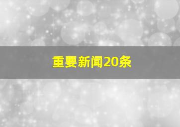 重要新闻20条