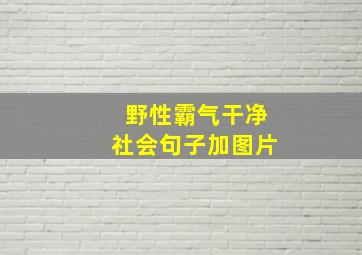 野性霸气干净社会句子加图片