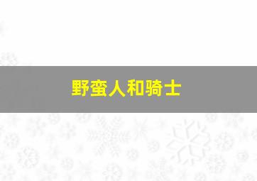 野蛮人和骑士