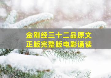 金刚经三十二品原文正版完整版电影诵读