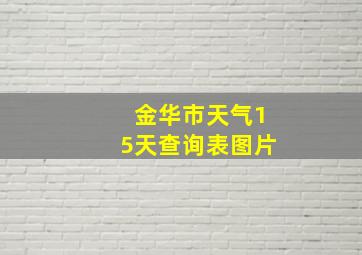 金华市天气15天查询表图片