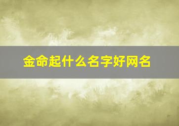 金命起什么名字好网名