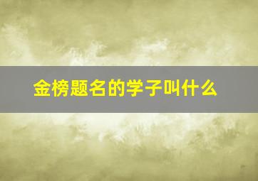 金榜题名的学子叫什么