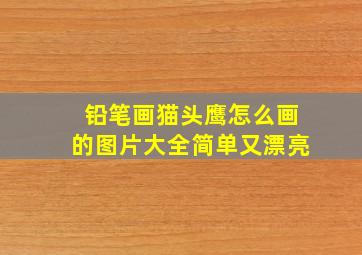 铅笔画猫头鹰怎么画的图片大全简单又漂亮