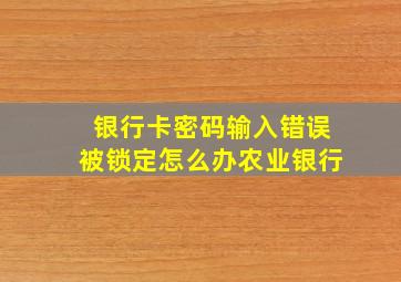 银行卡密码输入错误被锁定怎么办农业银行