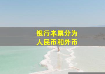 银行本票分为人民币和外币