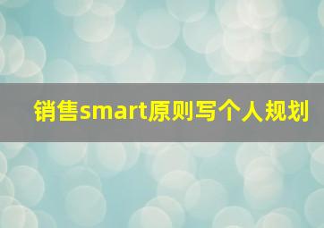 销售smart原则写个人规划