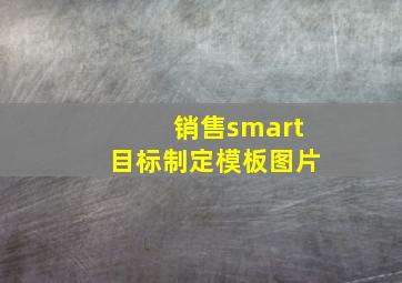 销售smart目标制定模板图片