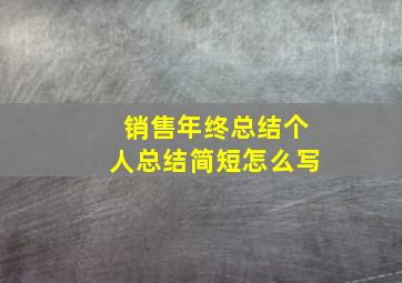 销售年终总结个人总结简短怎么写