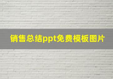 销售总结ppt免费模板图片