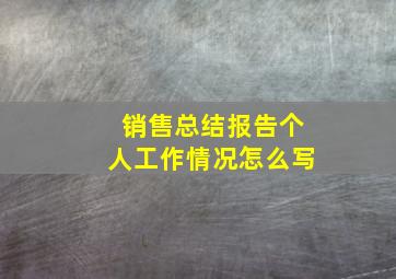 销售总结报告个人工作情况怎么写