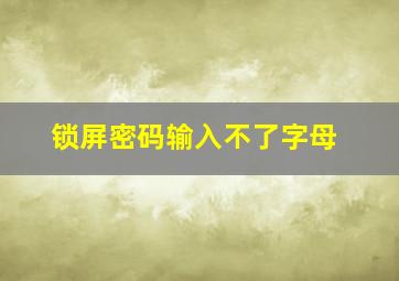 锁屏密码输入不了字母