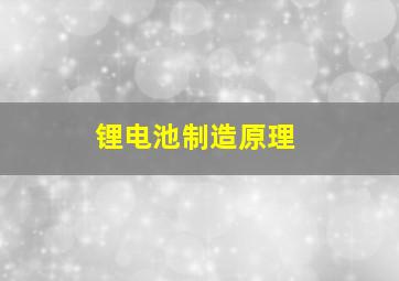 锂电池制造原理