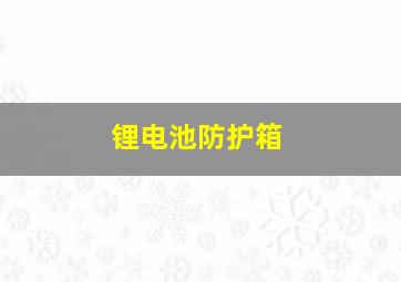 锂电池防护箱