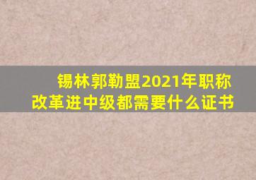 锡林郭勒盟2021年职称改革进中级都需要什么证书