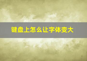 键盘上怎么让字体变大