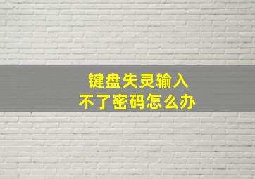 键盘失灵输入不了密码怎么办