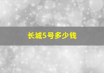 长城5号多少钱