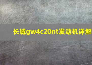 长城gw4c20nt发动机详解