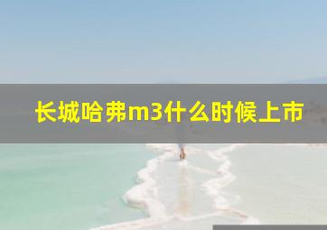 长城哈弗m3什么时候上市