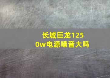 长城巨龙1250w电源噪音大吗