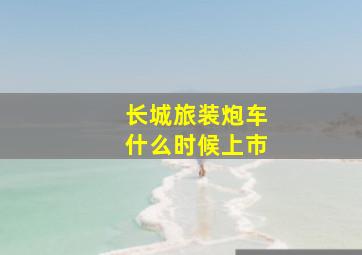 长城旅装炮车什么时候上市