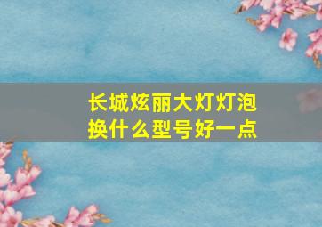 长城炫丽大灯灯泡换什么型号好一点