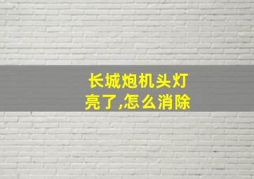 长城炮机头灯亮了,怎么消除