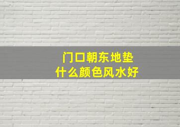 门口朝东地垫什么颜色风水好