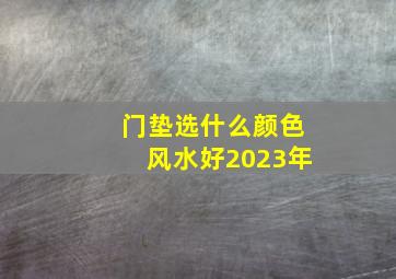 门垫选什么颜色风水好2023年