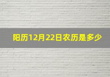 阳历12月22日农历是多少