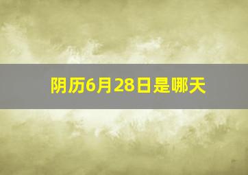 阴历6月28日是哪天