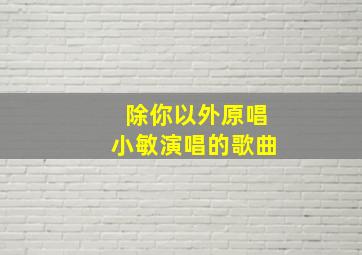 除你以外原唱小敏演唱的歌曲