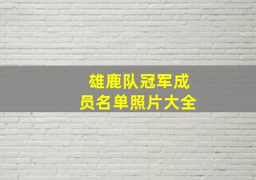 雄鹿队冠军成员名单照片大全