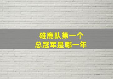 雄鹿队第一个总冠军是哪一年