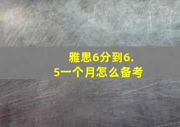 雅思6分到6.5一个月怎么备考