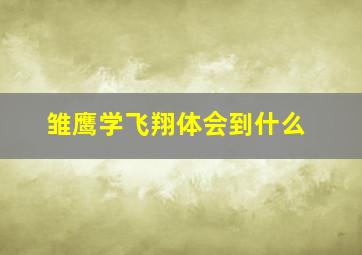 雏鹰学飞翔体会到什么